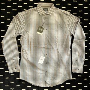 Nordstrom Mens Dress Shirt in Brown and Blue Gingham